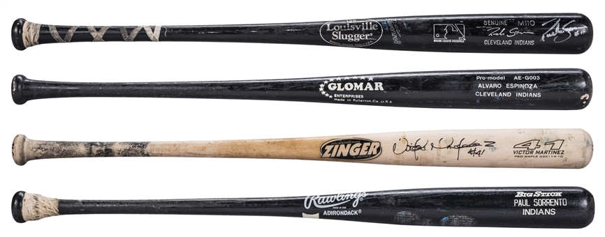 1992-2014 Cleveland Indians Game Used Bat Lot of 4 (PSA/DNA)